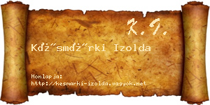 Késmárki Izolda névjegykártya